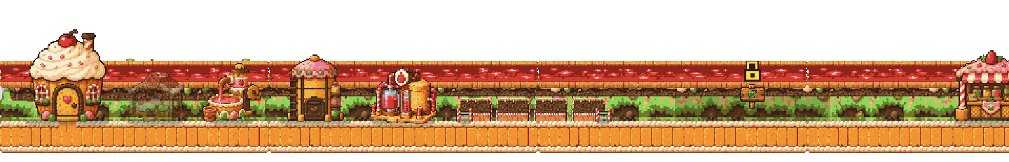 Sugary buildings from the Candy Factory expansion.